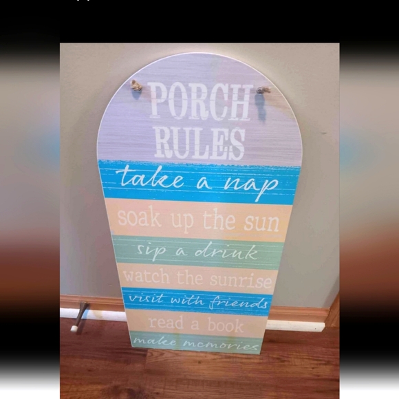Wall art, Kirkland  porch rules Plaque - Picture 1 of 3